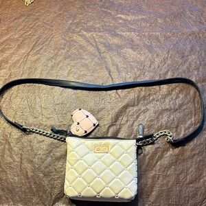 Betsy Johnson-Luv Betsy Chic Quilted Cream Crossbody Bag